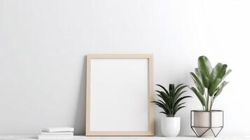 Frame mockup in interior. Illustration photo