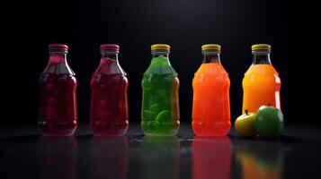 Juice bottles. Illustration photo