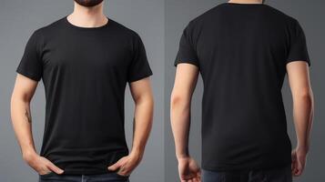 Black T-Shirt Mockup Template. Illustration photo