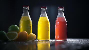 Juice bottles. Illustration photo