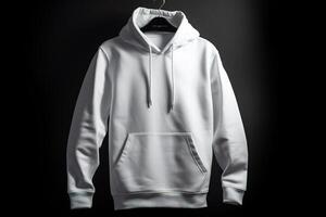Blank White Hoodie for Mockup Illustration with Generative AI photo