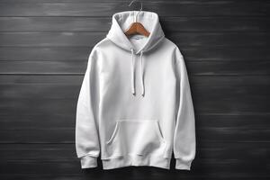 Blank White Hoodie for Mockup Illustration with photo