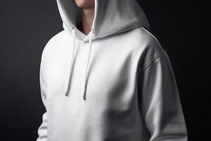 Blank White Hoodie for Mockup Illustration with photo