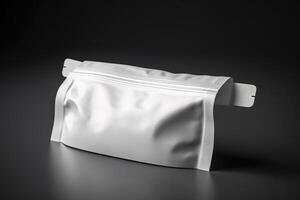 Blank White Packaging Pouch for Mockup Illustration with photo