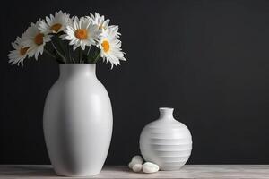 Blank White Vase for Mockup Illustration with photo