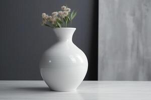 Blank White Vase for Mockup Illustration with photo