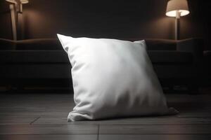 Blank White Pillow for Mockup Illustration with photo