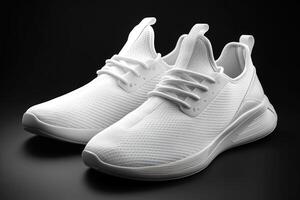 Blank White Sport Shoes for Mockup Illustration with photo