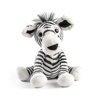 Cute Zebra Animal Plus Toy White Background Animal Doll with photo