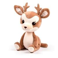 Cute Deer Animal Plush Toy White Background Animal Doll with photo