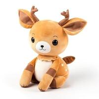 Cute Deer Animal Plush Toy White Background Animal Doll with photo