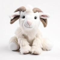 Cute Sheep Animal Plush Toy White Background Animal Doll with photo