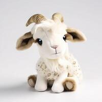 Cute Sheep Animal Plush Toy White Background Animal Doll with photo
