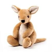 Cute Kangaroo Animal Plush Toy White Background Animal Doll with photo