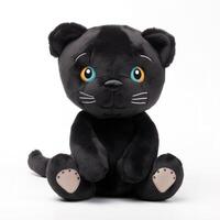 Cute Panther Animal Plush Toy White Background Animal Doll with photo