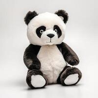 Cute Panda Animal Plush Toy White Background Animal Doll with photo