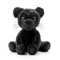 Cute Panther Animal Plush Toy White Background Animal Doll with photo