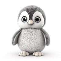 Cute Pinguin Animal Plush Toy White Background Animal Doll with photo