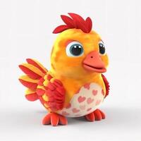 Cute Rooster Animal Plush Toy White Background Animal Doll with photo