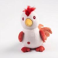 Cute Rooster Animal Plush Toy White Background Animal Doll with photo