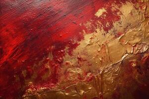 Deep Red Gold Foil Texture Background with photo