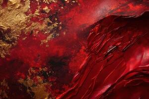 Deep Red Gold Foil Texture Background with photo