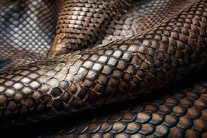 Snake Leather Animal Skin Texture Background Illustration with Generative AI photo