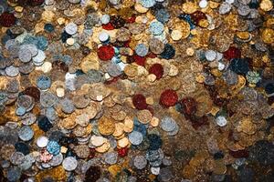 Shiny Colorful and Gold Glitter Texture Illustration Background with photo