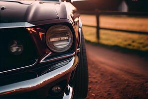 Vintage cars parked in the garden. photo