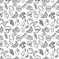 Seamless pattern with food icons. doodle food pattern. Food background vector