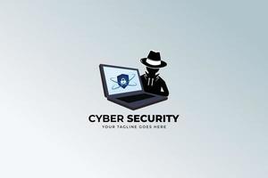 cyber security logo design illustration vector