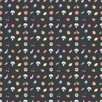 Seamless pattern with food icons. doodle food pattern. Food background vector