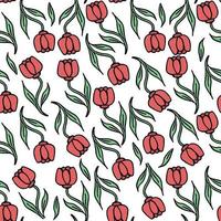 Seamless floral pattern. Doodle background with flowers. Spring pattern vector