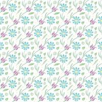 Seamless floral pattern. Doodle background with flowers. Spring pattern vector