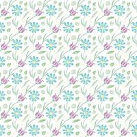 Seamless floral pattern. Doodle background with flowers. Spring pattern vector