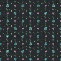 Seamless floral pattern. Doodle background with flowers. Spring pattern vector