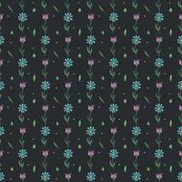 Seamless floral pattern. Doodle background with flowers. Spring pattern vector