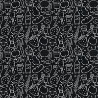 Seamless pattern with food icons. doodle food pattern. Food background vector