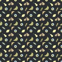 Seamless pattern with food icons. doodle food pattern. Food background vector
