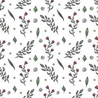 Seamless floral pattern. Doodle background with flowers. Spring pattern vector