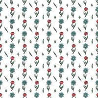Seamless floral pattern. Doodle background with flowers. Spring pattern vector