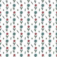 Seamless floral pattern. Doodle background with flowers. Spring pattern vector