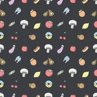 Seamless pattern with food icons. doodle food pattern. Food background vector