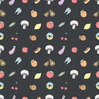 Seamless pattern with food icons. doodle food pattern. Food background vector