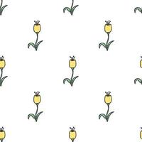 Seamless floral pattern. Doodle background with flowers. Spring pattern vector