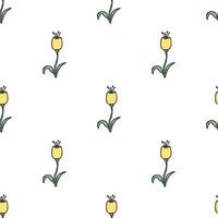 Seamless floral pattern. Doodle background with flowers. Spring pattern vector