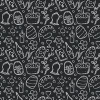 Easter pattern. Seamless pattern with easter icons. Easter background vector