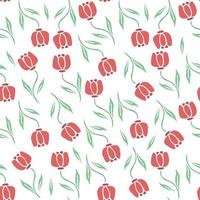 Seamless floral pattern. Doodle background with flowers. Spring pattern vector