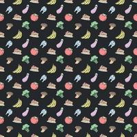 Seamless pattern with food icons. doodle food pattern. Food background vector