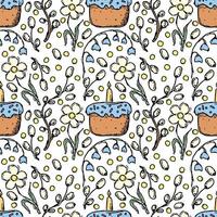 Easter pattern. Seamless pattern with easter icons. Easter background vector